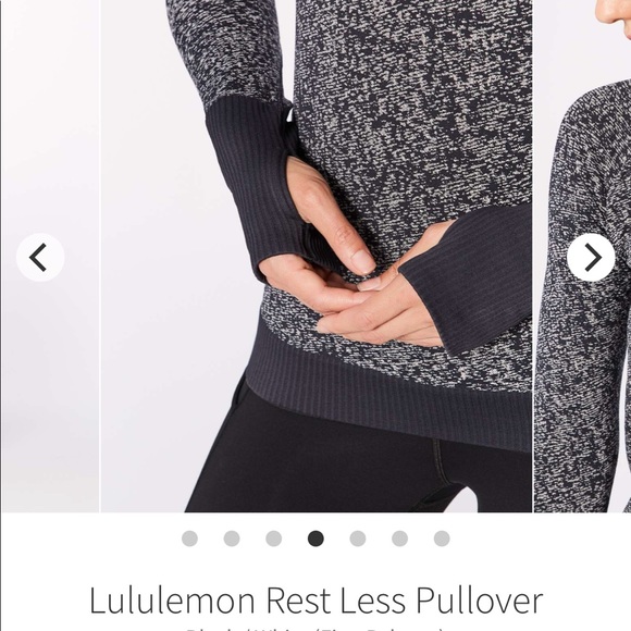 lululemon sz8 black/white Rest Less Pullover - Picture 4 of 11